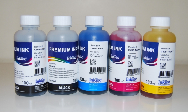 500 ml. InkTec Tinte PG-545 BK CL-546 XL C/M/Y